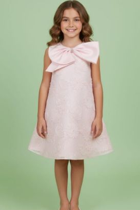 صورة فستان سهرة الفخامة بيج ذيل وصدر مزين باللول